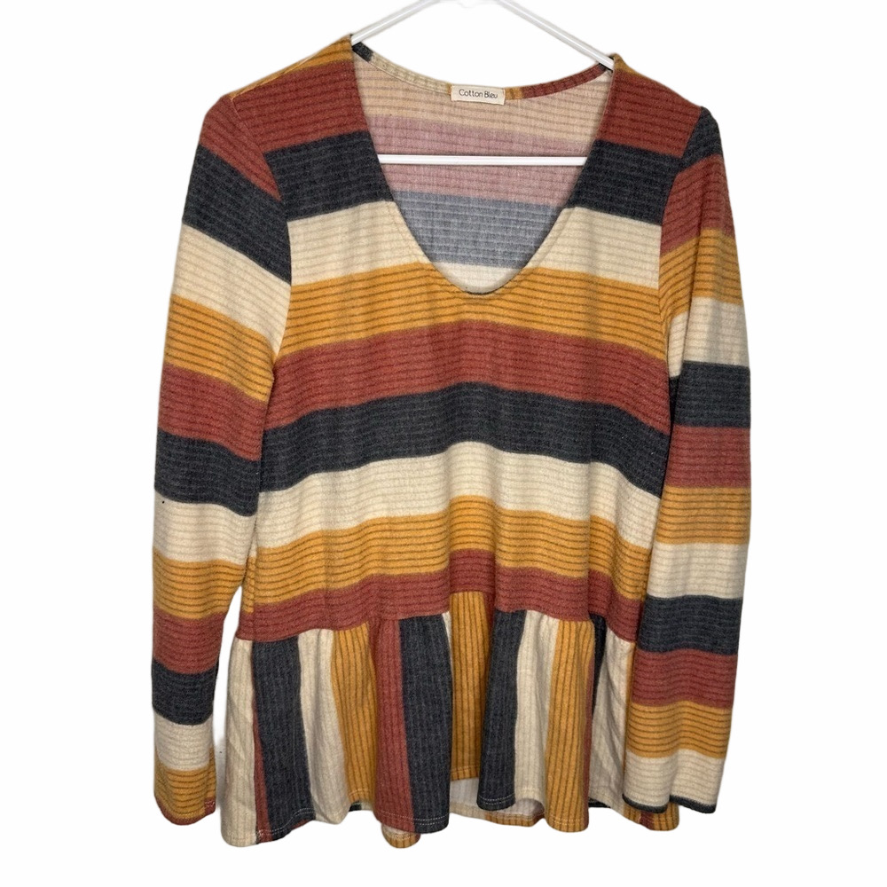 Filly Flair Rust Combo Soft Fall Vibes Blouse Size Medium